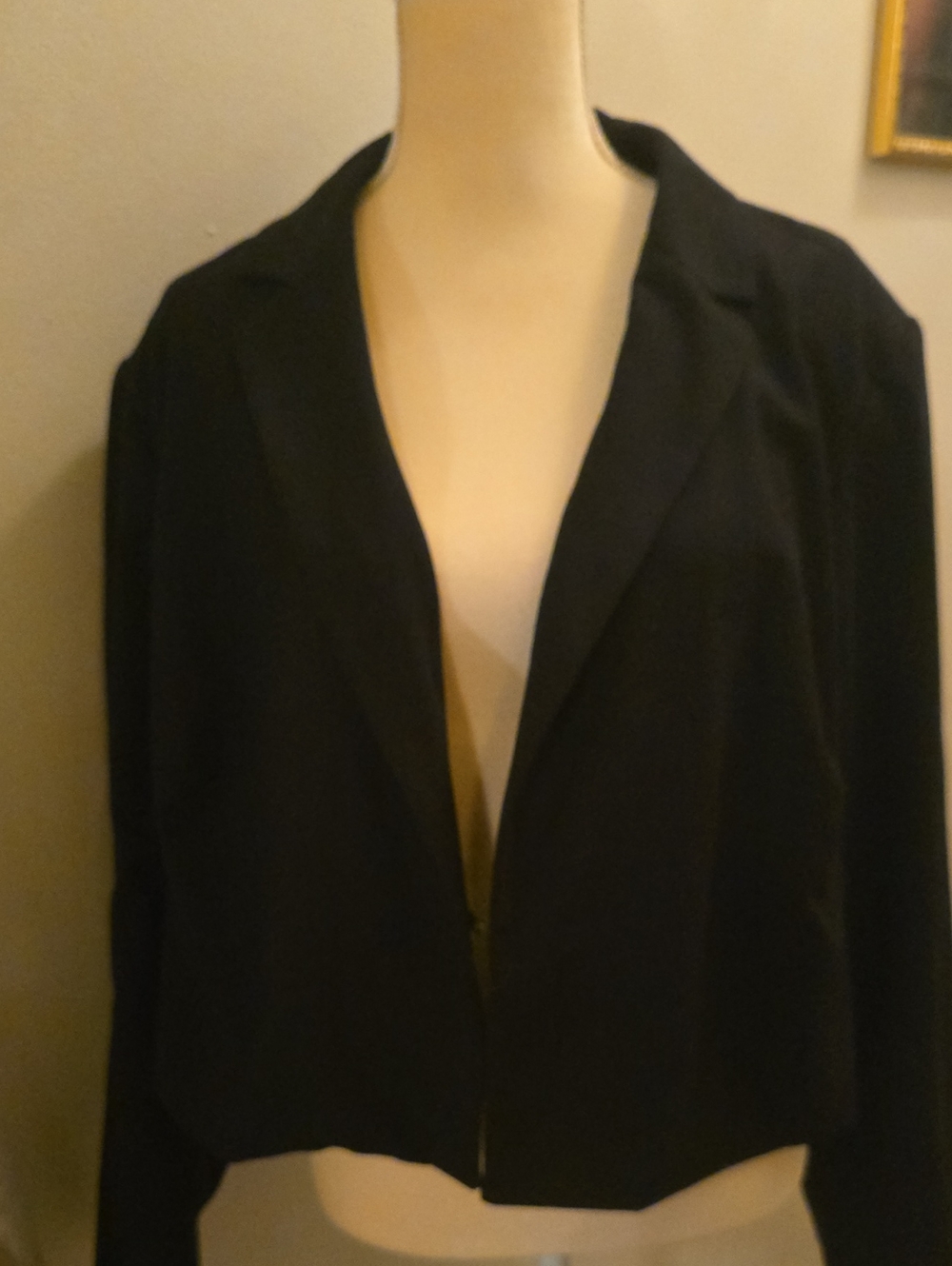 New Ava & Viv Women's 2XL Black Cropped Blazer Jacket
